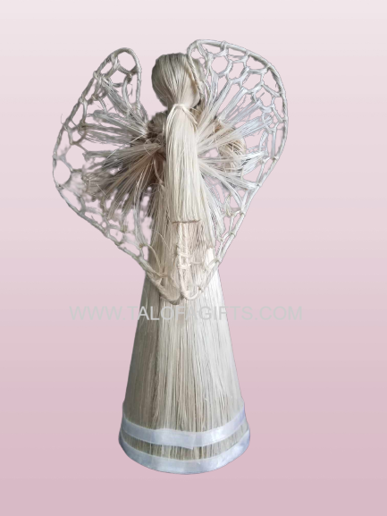 Hand-made Natural Raffia Angel