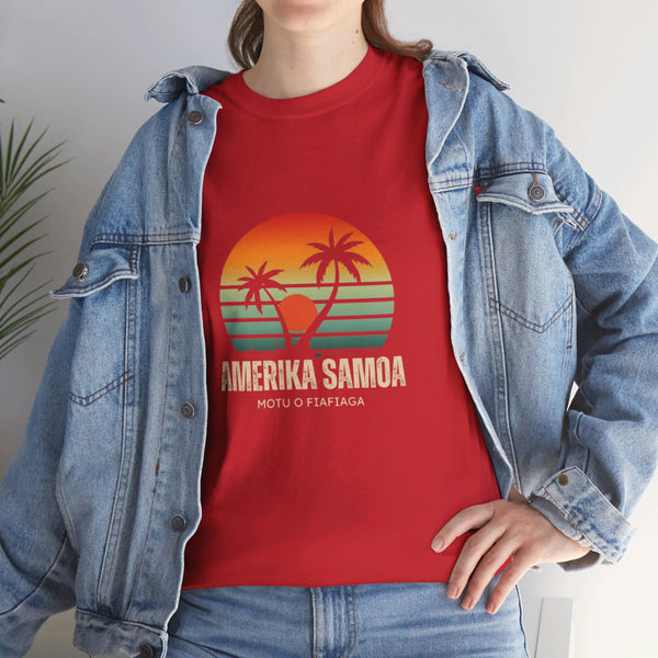 Amerika Samoa - Motu o Fiafiaga - Unisex Heavy Cotton Tee