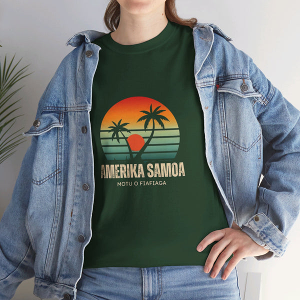 Amerika Samoa - Motu o Fiafiaga - Unisex Heavy Cotton Tee