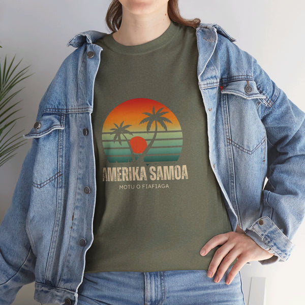 Amerika Samoa - Motu o Fiafiaga - Unisex Heavy Cotton Tee