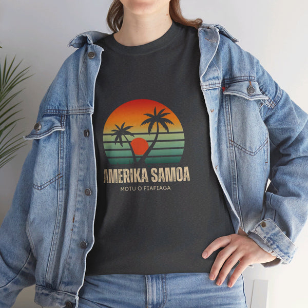 Amerika Samoa - Motu o Fiafiaga - Unisex Heavy Cotton Tee