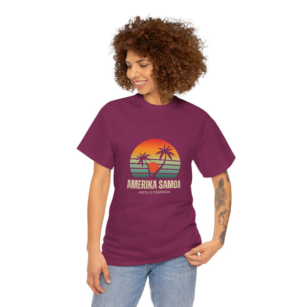 Amerika Samoa - Motu o Fiafiaga - Unisex Heavy Cotton Tee