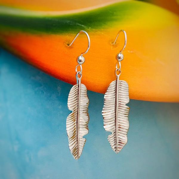 Island Chic Banana Leaf Dangle Earrings